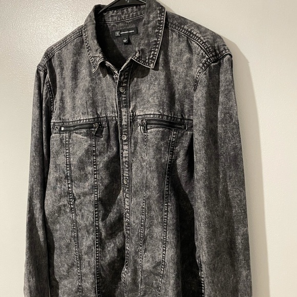 INC International Concepts button down, denim wash, Large - Picture 2 of 3